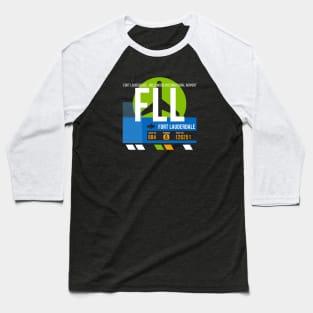 Fort Lauderdale (FLL) Airport // Retro Sunset Baggage Tag Baseball T-Shirt